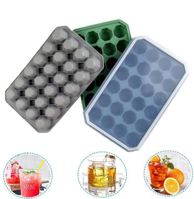 China Sustainable Food Grade 24 Cavity Silicone Square Ice Cube Tray Ice Cube Tray Mold Silicone for sale