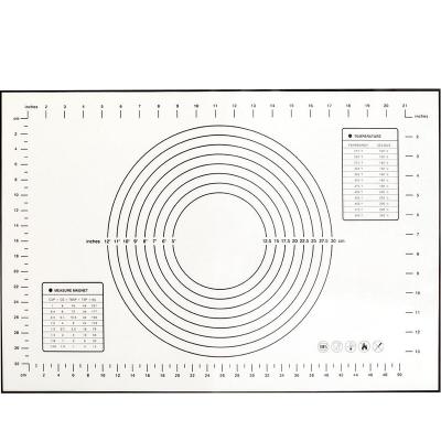 China 60x40cm Sustainable Premium Non-Stick Silicone Pastry Mat Sheet With Measurement For Reusable Rolling for sale