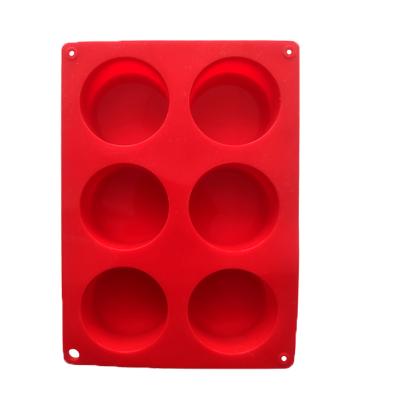 China Sustainable Amazon Series 6 Holes Food Grade Nonstick Silicone Baking Pan Molds for sale