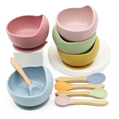 China BPA Free High Quality Food Grade Kids Silicone Bowl Spoon Set For Tableware for sale