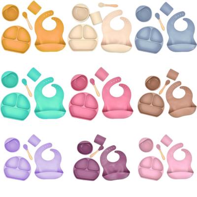 China High Quality Anti Skid BPA Food Safety Silicone Baby Free Wholesale Hot Selling Feeding Set for sale