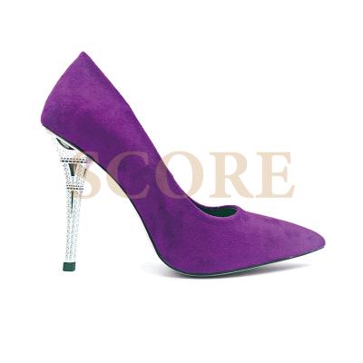 China 2021 Hot Selling Purple Classic Women's Breathable Pumps Pointed Toe Heels Women High Heel Shoes for sale