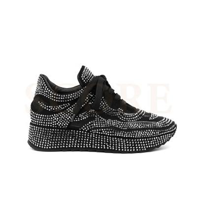 China 2021 Fashion Trend Women Breathable Sneakers Fashion Casual Sneakers With Rhinestones for sale