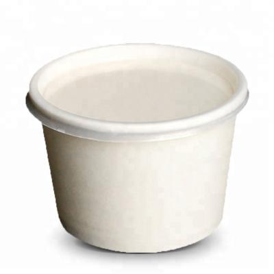 China White PE Double Plain Cardboard Paper Ice Cream Cups With Lid for sale