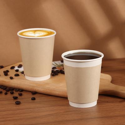 China Recycled Materials Hot Black Disposable Coffee Paper Cup Wall Gold Foil Double Stamping Custom Logo All Craft Gsm Style Time Packaging 4oz 8oz 12oz for sale