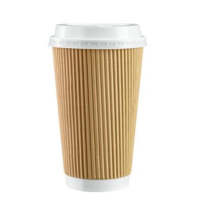 China Disposable Corrugated Corrugated Drinking Cup Recycled Paper Sleeve Insulation Materials Hot Coffee Cup To Go Coffee Paper Cups With Lids for sale