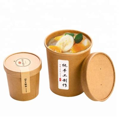 China Disposable Eco Friendly Stocked Biodegradable Soup Cup Different Sizes With Brown Paper for sale