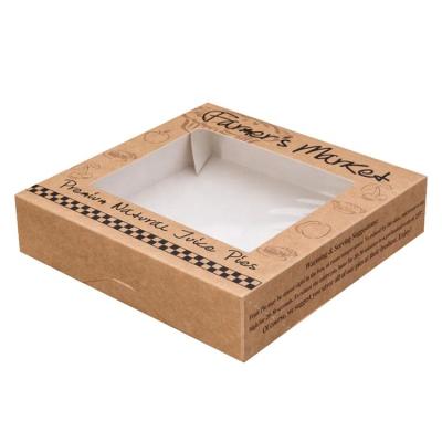 China Disposable Custom Food Grade Paper Cheese Box With Pet Window for sale