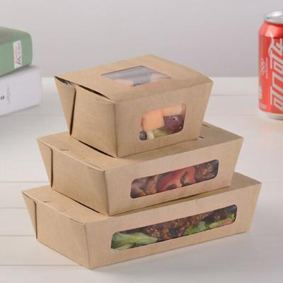 China Large Recycled Materials Lunch Box 2100ml 500ML Salad Packaging Box for sale