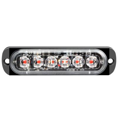 China Dc12v-24v Car Truck Side Lights Alarm Signal 6 Led Strobe Led Light For Vehicles for sale