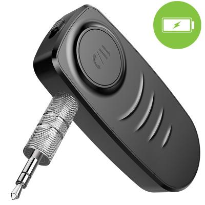 China Aux audio adapter. J19 2in1 5.0 Mobile Phone Car Radio 3.5mm BT Receiver Handsfree With Battery for sale