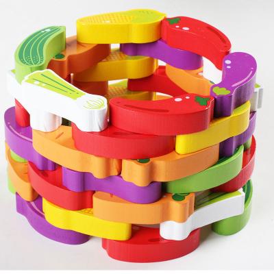 China New Preschool Educational Construction Toy 2022 Puzzle Factories Wooden Baby Toys Building Blocks Toys for sale