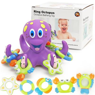 China Bath Toy 2022 New Spot Baby Inspired Toys Ring Octopus Bath Toys Baby Educational Bath Toys for sale