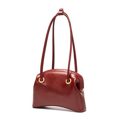 China Hot Sale Vintage Luxury Genuine Leather Women's Bags Ladies Armpit Handbags For Female for sale