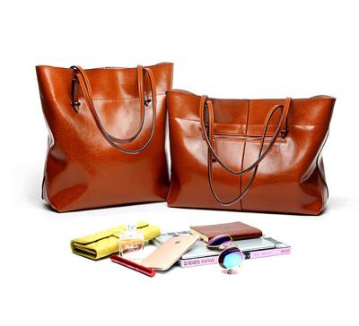 China Fashion Women High Quality Genuine Leather Large Lady Bags Shoulder Handbag Tote for sale