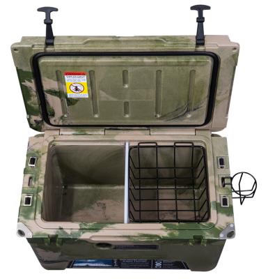 China Newer Design Camouflage Color 42.6l Waterproof Good Quality Fish Storage Cooler Box For Fish Transport for sale