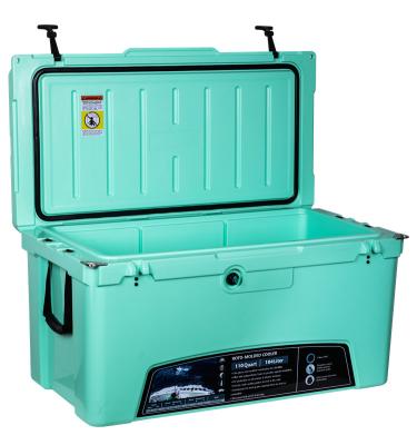 China OEM Widely Used Waterproof 104.1l Top Quality Portable Green Fishing Cooler Box for sale