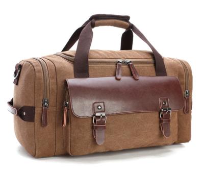 China NATIONAL high quality durable tactical canvas duffel bag with leather cover for sale