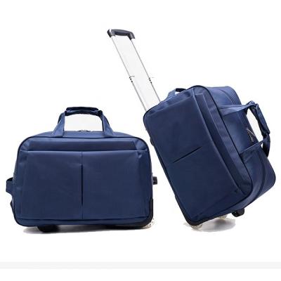 China Trolley Travel Bag Navy Outdoor Sport Storage Fleece Folding Travel Bag Organizer with Trolley for sale