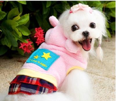 China Custom Personalized Dog Clothes Hoodie / Eco-Friendly Cotton PET Apparel Pink Color for sale