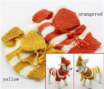 China Cute doggie apparel Stripe dog sweater knitting pattern for small dog for sale