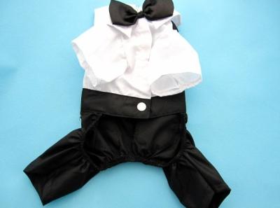 China Customized White Black Boy Pet terrier Dog Formal Wear For Wedding Party for sale