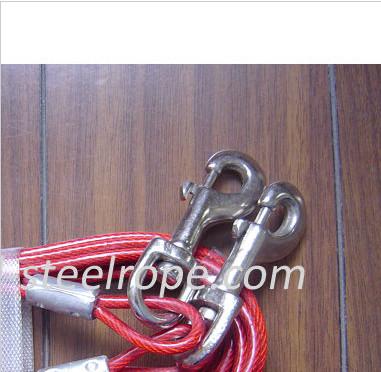 China Steel red pet rope dog leash 10 feet , 40 feet for Running for sale