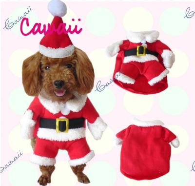 China Yorkshire Poodle Christmas Extra Small Dog Clothes For Girls , Santa Suit For Dogs for sale