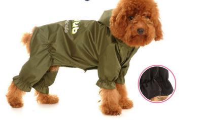 China Army Green Dog Raincoat for sale