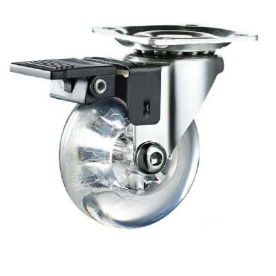 China Modern Swivel Furniture Top Plate Caster With Transparent Wheel Cabinet Sliding Door Roller Caster Wheels for sale