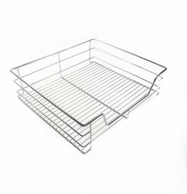 China Modern Stainless Steel Drawer Basket Kitchen Pull Out Storage Pantry Rack Organizer for sale