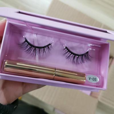 China Factory Professional Natural Magic Eyebrow Lashes Eyeliner False Magnetic Eyelashes Mink Lashes for sale