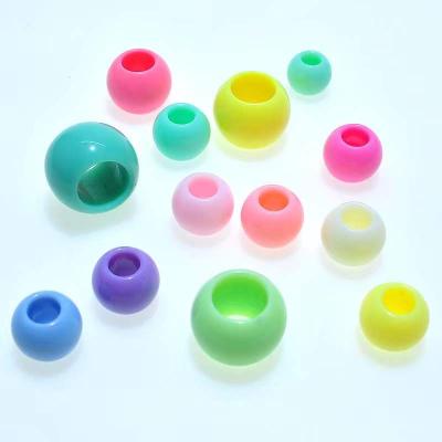 China Hair Extenisons New Products Mixed Color Hair Extension Tools Bulk Round Round Plastic Beads Children's Beads for sale