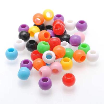 China 6mm 8mm 10mm 12mm 14mm 16mm 18mm 20mm 22mm 24mm 25mm 30mm Plastic Small Children's Hair Extensions Beads Plastic Color Acrylic Beads for sale