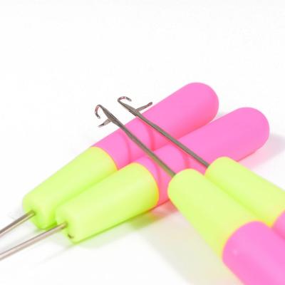 China Micro Pans Plastic Hair Extension Tool Crochet Hook Knitting Needle For Hair Needle Pin For Micro Braid Crochet Hook Threader Needle for sale