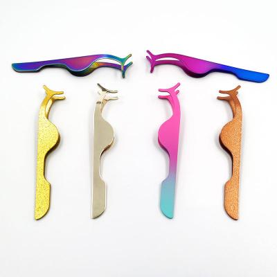 China Custom Logo Lashes Tools Eyelash Tweezers Stainless Steel Eyelash Applicator Private Label Lashes Tools for sale