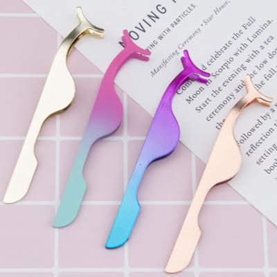 China False Eyelash Extension Private Label Stainless Steel Twezzers False Eyelash Tweezers Applicator With Logo Bulk Strip Eye Lash Custom Twizzers for sale