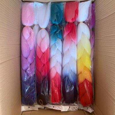 China Yaki wholesale price much more than 100kinds of 24inch colors synthetic hair jumbo braid 100g synthetic braiding hair for sale