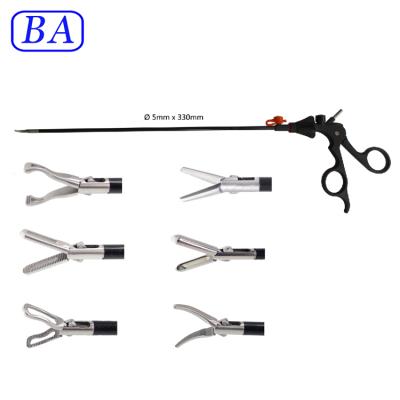 China Medical surgery flexible laparoscopic biopsy forceps 5mm/surgical endoscopic reusable rigid forceps for sale