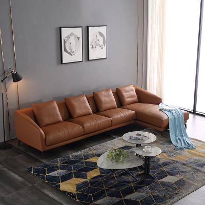 China Wholesale Luxury Nordic Modern Design Leather Lazy 3 Seats L Shape Lounge Modular Sofa Set Furniture Couch Living Room Sofas for sale