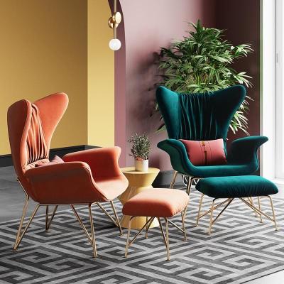 China Luxury Modern Custom Design Green High Back Leisure Velvet Armchair Leisure Chair Armchair Home Furniture Living Roo à venda