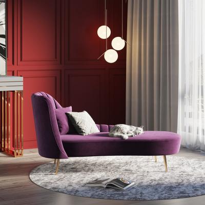 China Velvet fabric modern simple design furniture luxury chaise lounge for living room for sale