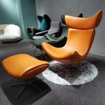 Κίνα Luxury Modern Leather Orange Shrimp Leisure Chair Swivel Relaxing Office Chairs Reclining Computer Chair Living Room Furniture προς πώληση