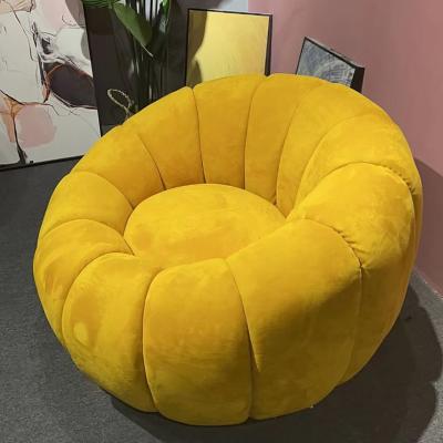 China Luxury Nordic Modern Fabric Pumpkin Leisure Velvet Armchair Accent Leisure Baby Chairs Hotel Bedroom Living Roo en venta