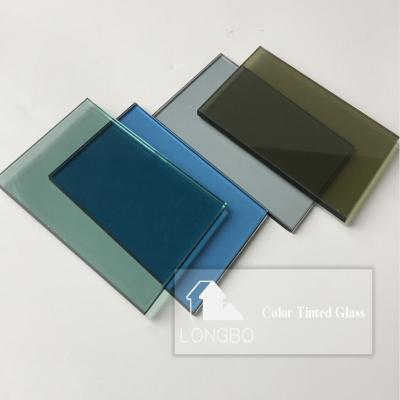 China Bathroom Made in China High Quality Dark Blue Gray Float Glass Stained Glass Door for sale