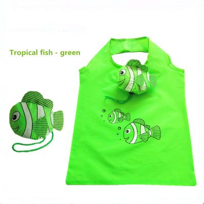 China Bulk Portable Reusable Promotional Eco Friendly Fish Shape Folding Tote Custom Reusable Custom Printed Grocery Shopping Bags for sale