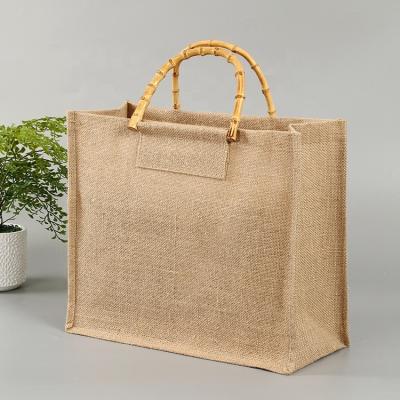 China Wholesale Custom Handled Printed Natural Cheap Recycle Carry Shopping Jute Bags for sale