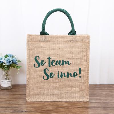 China New Design 100% Recyclable Materials Eco-Friendly Made High Quality Carry Tote Jute Shopping Bags for sale