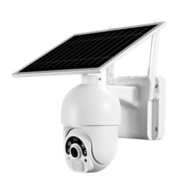 China Built-in camera solar outdoor wireless wifi dome surveillance camera hd 1080P Ptz motion PIR solar siren camera for sale