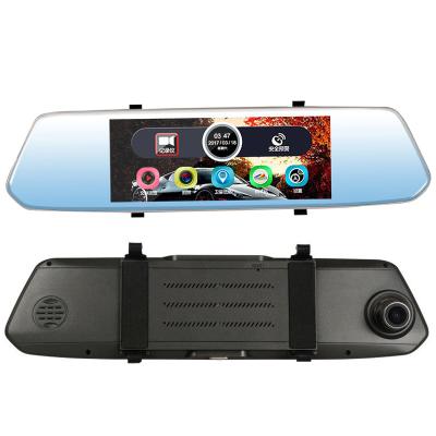 China 7 inch lens front and rear dashcam rear view mirror rear view mirror dash full HD 1080P video recording for sale